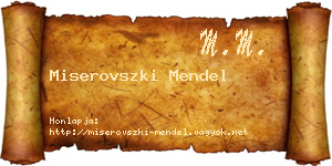 Miserovszki Mendel névjegykártya